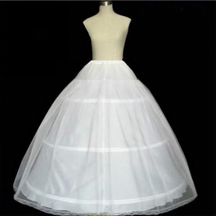 3 Hoops Petticoat Jupon Tarlatan Crinoline Underskirt Slips Bridal Ball Gown Quinceanera Dress - Click Image to Close