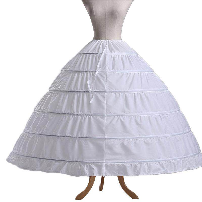 6 Steel Hoops Petticoat Jupon Tarlatan Crinoline Underskirt Slips Make Dress Puffy Ball Gown Accessories - Click Image to Close