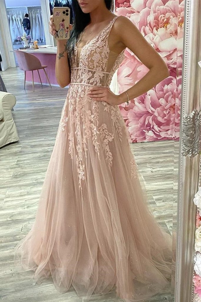 Discount Pale Blush Lotus Root Pink Evening Pageant Dress Sparkle Tulle Inside - Click Image to Close