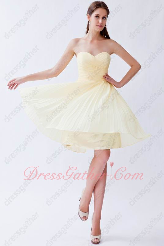 Sweetheart Light Yellow Daffodil Mini Skirt Bridesmaid Dress Free Shipping Under 70 - Click Image to Close