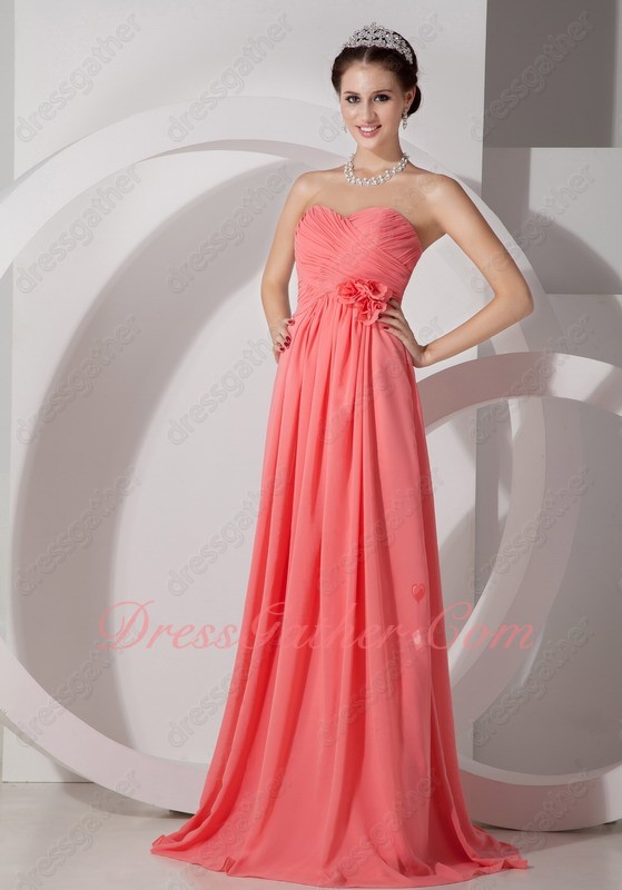 Hand Made Flowers Watermelon 2023 Wedding Bridesmaid Dress Supplier Online - Click Image to Close