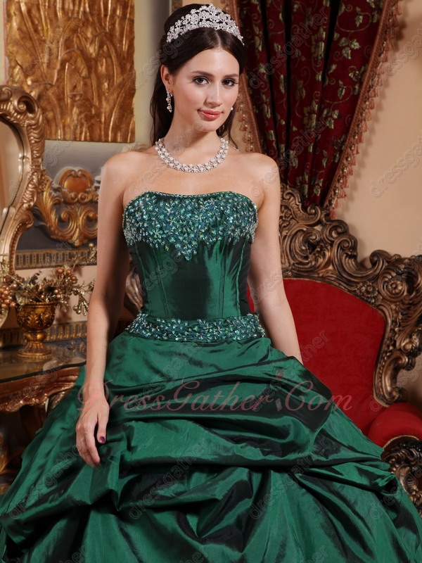 army green ball gown