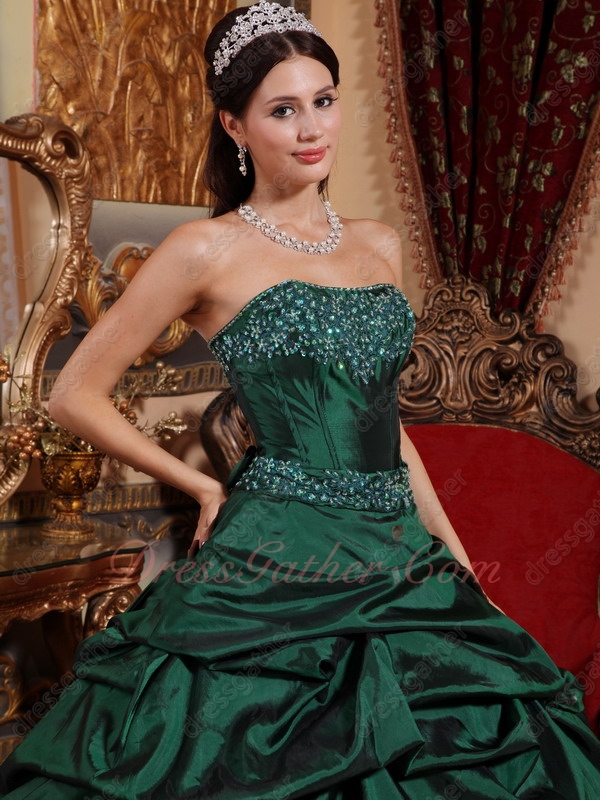 army green ball gown