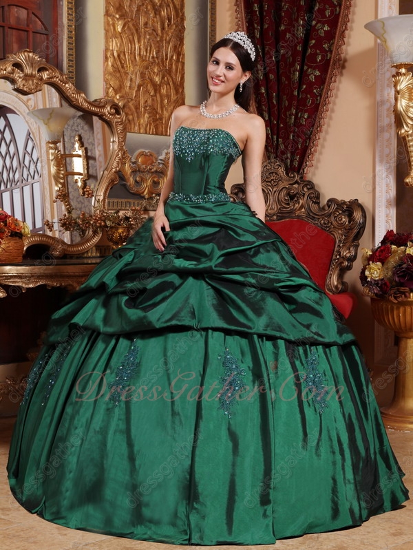 army green ball gown