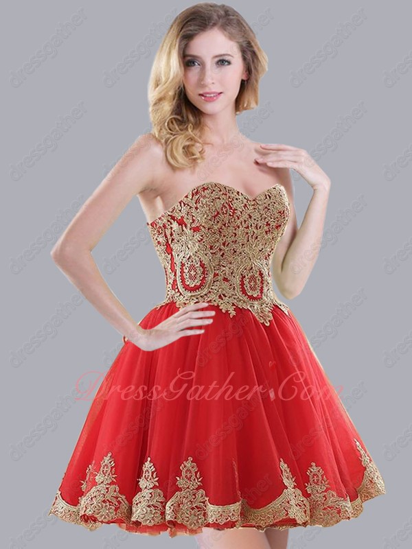 Popular Ananas Comosus Pattern Short Cocktail Red Dress Under 80 - Click Image to Close