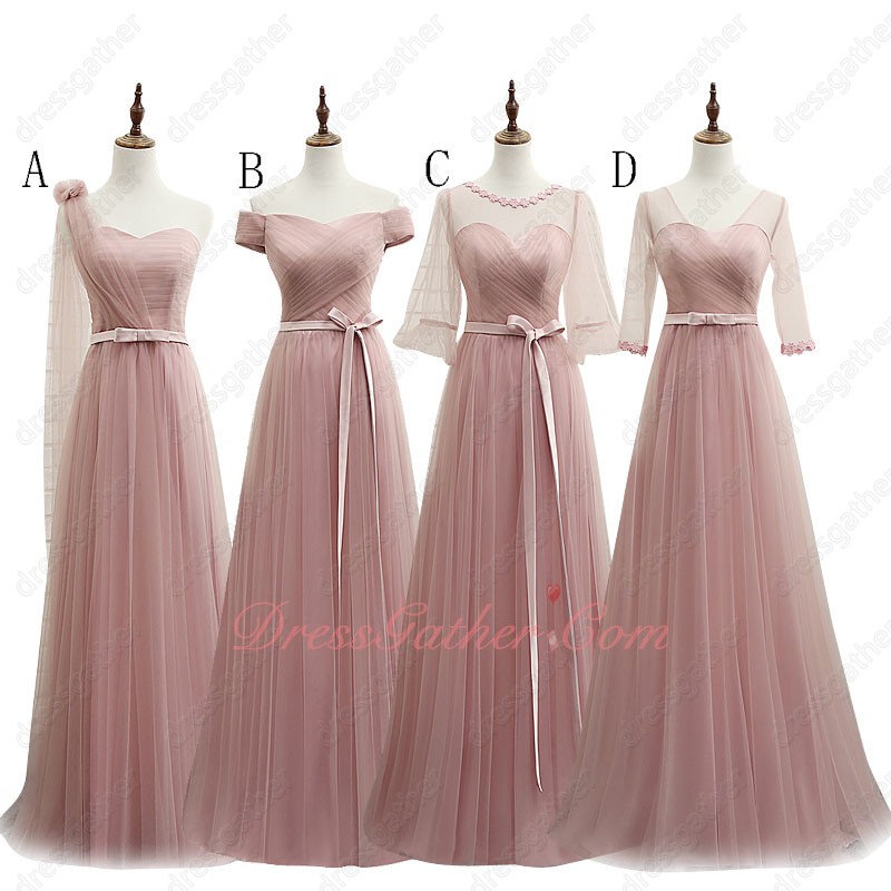 Pretty Cameo Brown Series Neckline Floor Length Dress For Bridesmaids - Click Image to Close