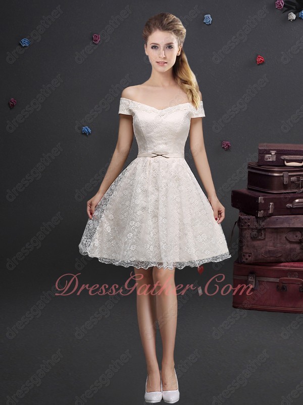 Cheap Price Wholesale Short Bowing Lace Skirt For 2023 Dama Wear - Click Image to Close