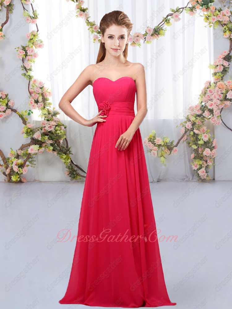 Fuchsia Simple Flowing Chiffon Prom 2023 Long Dama Dress Customized - Click Image to Close