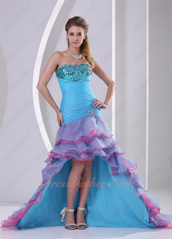 Beading High-low Mermaid Skirt Multi-color Layers Theatrical Dress Memorable - Click Image to Close
