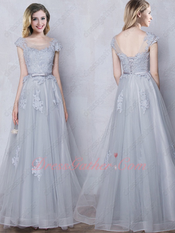 Decent A-line Empire Waist Silver Long Bridal Mama Dress Top Selling - Click Image to Close