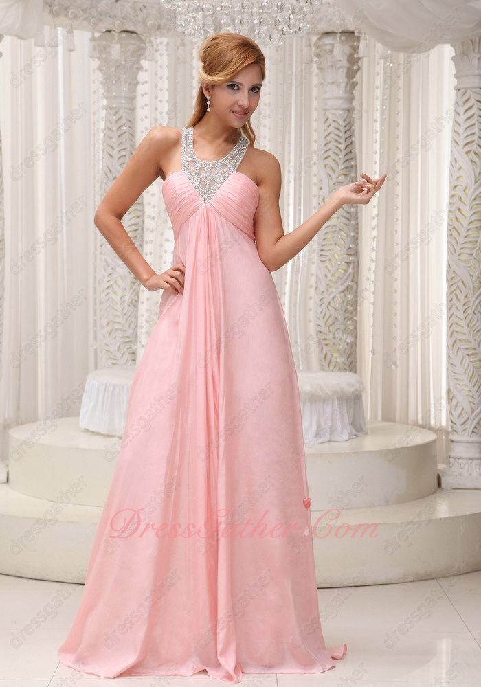 Cross Back Beaded Straps Blush Nice Color Formal Dress Red Carpet Show High Quality - Click Image to Close