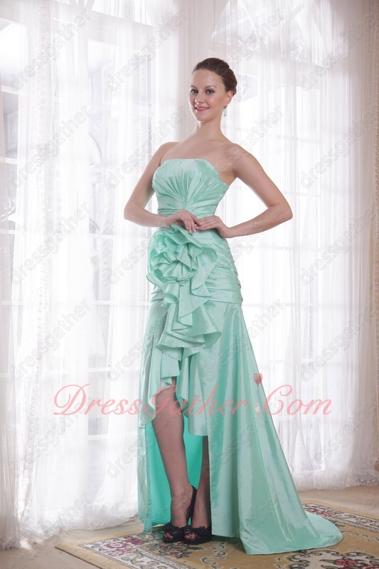 Mint Green Taffeta High-low Skirt Sweep Train Juniors Outdoor Cocktail Dresses Up - Click Image to Close