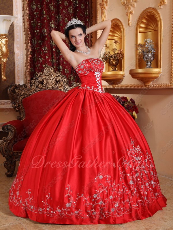 Eligible Women Embroidery Strapless Designer Puffy Quinceanera Ceremony Outfits - Click Image to Close